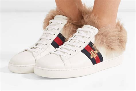 gucci sneaker with fur|gucci pearl sneakers.